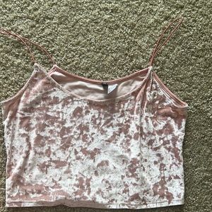 Velvet tank crop top